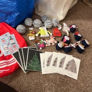 Lot of 31 Target Christmas Ornaments & Cards Plus reusable bag NWT